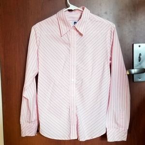 GAP Pink Striped Longsleeve Buttonup Dress Shirt